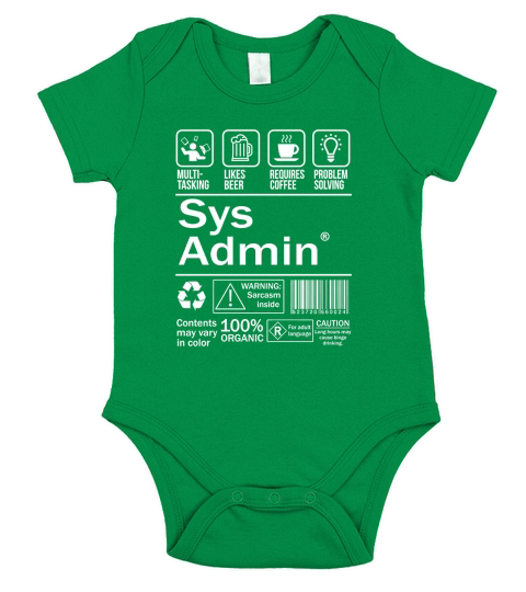 System Administrator Product Label Short Sleeve Baby One-Piece