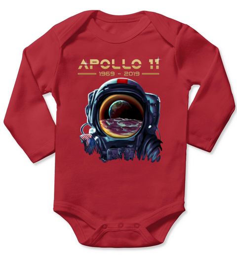 Apollo 11 Astronaut with Earth Reflection Moon Landing 1969 shirt Long Sleeve Baby One-Piece