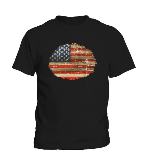 12 Vintage Distress US Flag 3 Kids T-Shirt