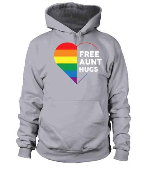 Free Aunt Hugs Rainbow Heart T shirt Women's Hoodie