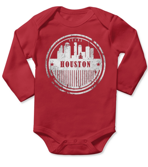 Houston Texas city Skyline TShirt Long Sleeve Baby One-Piece