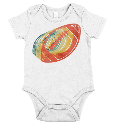 American Football Retro Vintage Color Short Sleeve Baby One-Piece