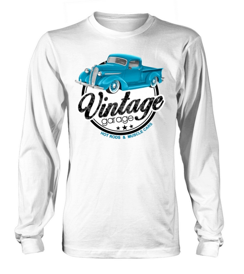Vintage Garage Blue Classic Trucks Women's Long Sleeve