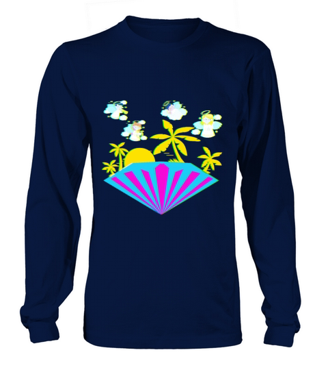 Angel On An Island With Palm Trees Men's Long Sleeve