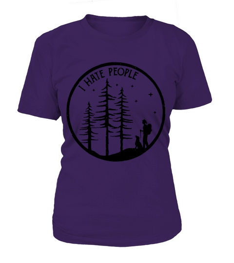 I hate people hiking tree dark clothes camp Women's T-Shirt