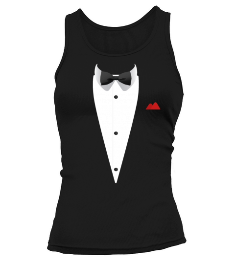Tuxedo design with Bowtie For Weddings And Women's Tank Top