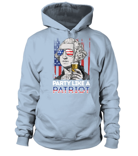 George Washington Party Like A Patriot 4th of Men's Hoodie