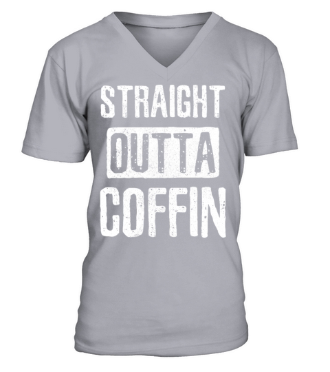 Straight Outta Coffin - Funny vampire Halloween Men's V-Neck T-shirt