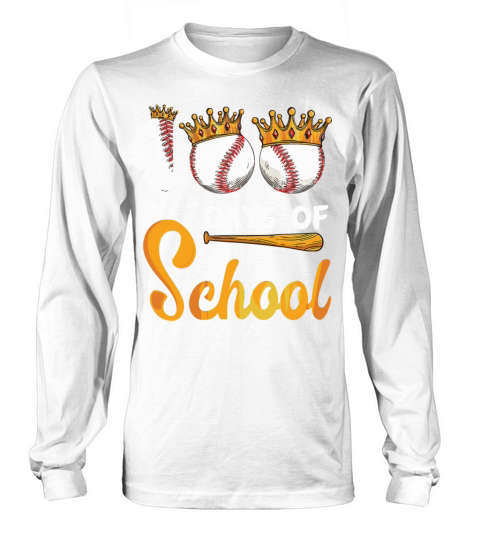 Happy 100th Day 100 Days School Baseball Teacher Men's Long Sleeve