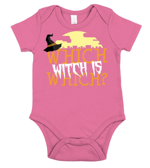Which Witch Funny Halloween Hat Cute Short Sleeve Baby One-Piece