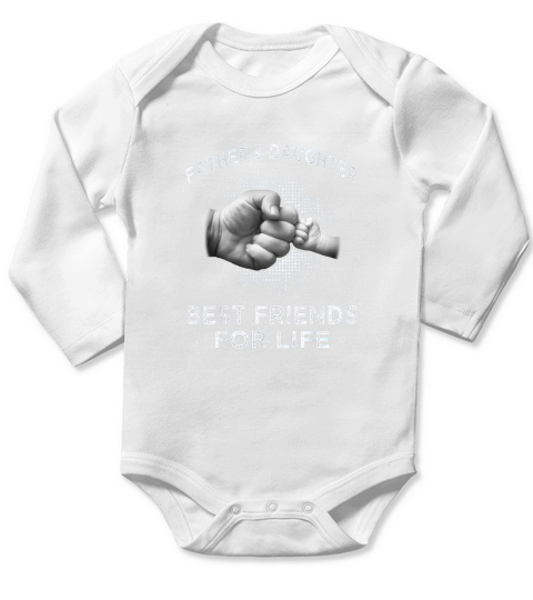 Father Daughter Friends Fist Bump Long Sleeve Baby One-Piece
