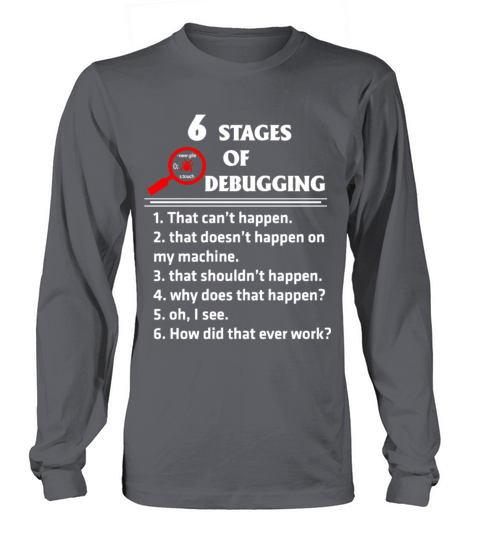 Programmer - 6 stages of debugging awesome t - s Men's Long Sleeve