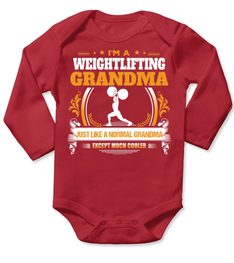 Weightlifting Grandma Shirt Gift Idea Long Sleeve Baby One-Piece