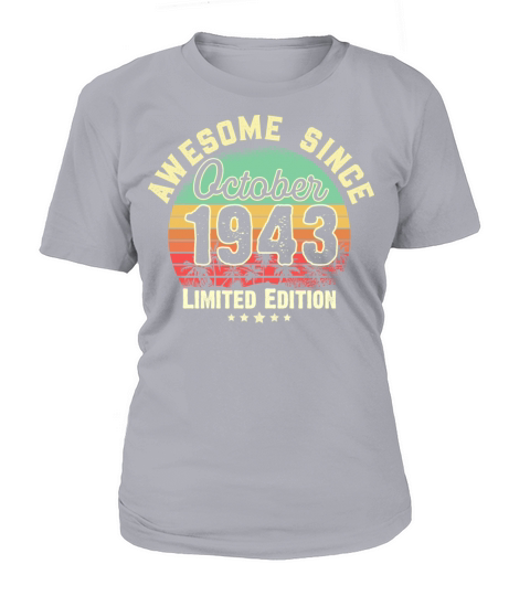 October 1943 78th Year Old Birthday Gift Retro Women's T-Shirt