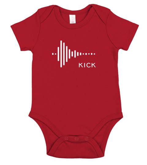 Kick Drum synthesizer Studio Audio Wave Short Sleeve Baby One-Piece