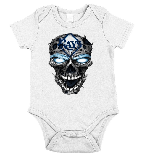 tng-Sport-baseball-skull-Tampa Bay Rays Short Sleeve Baby One-Piece