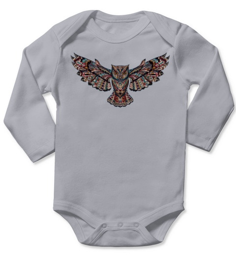owl colorful present Long Sleeve Baby One-Piece