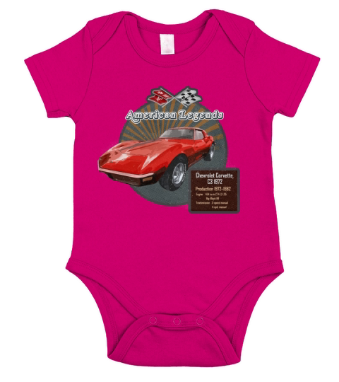 Chevrolet Corvette 1972 Short Sleeve Baby One-Piece