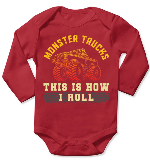 Retro Vintage Monster Trucks This Long Sleeve Baby One-Piece