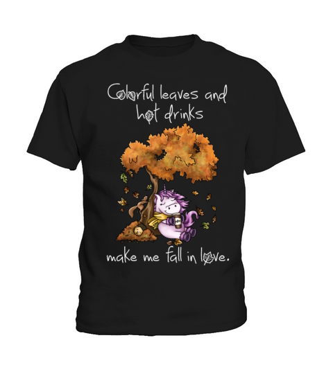 Cute unicorn loves golden autumn Kids T-Shirt