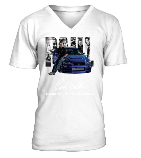 1973 2013 Paul Walker thank you for the memories V-Neck T-shirt