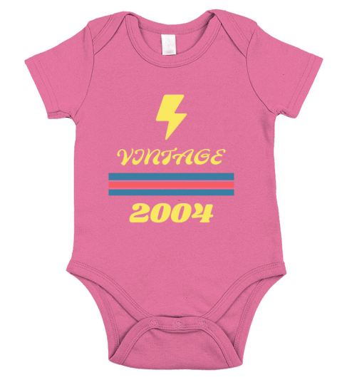 2004 16 Years Old Gift Vintage Retro 16th Birthday Short Sleeve Baby One-Piece