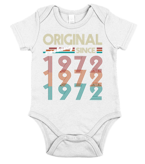50th Birthday Original Rocking Since 1972 Short Sleeve Baby One-Piece