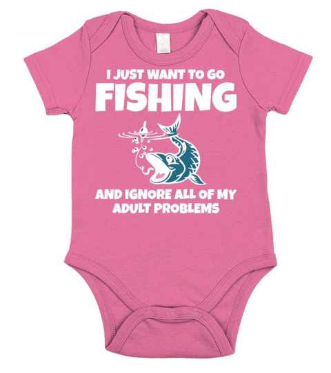fishing fisherman rod gift bite river trout pike Short Sleeve Baby One-Piece