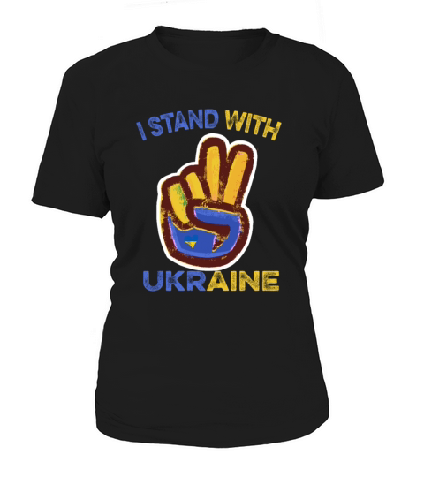 I Stand with Ukraine Ukrainian flag supporting Ukr Women's T-Shirt