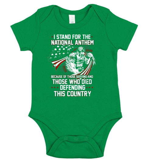 Veteran Stands For The National Anthem Short Sleeve Baby One-Piece