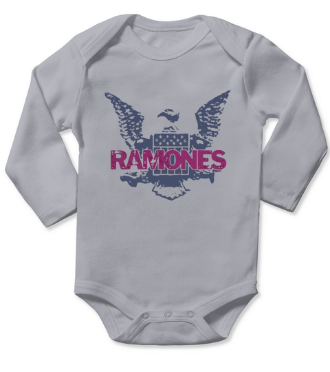 Ramones Purple Eagle Long Sleeve Baby One-Piece