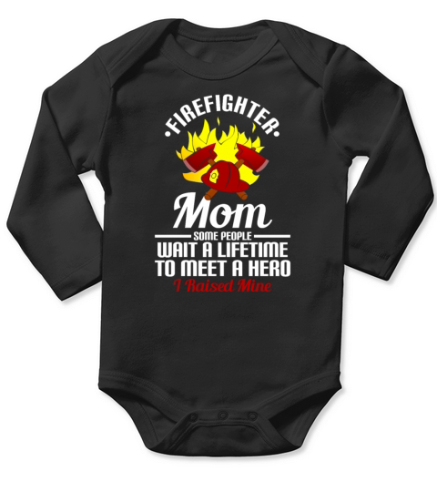 FireFighter Mom Long Sleeve Baby One-Piece