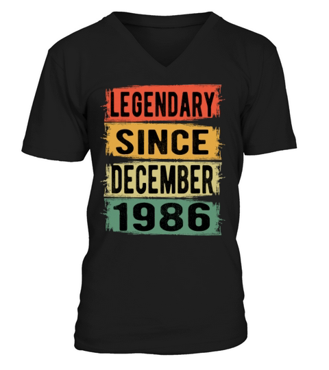 Birthday Retro Legendary December 1986 Men's V-Neck T-shirt