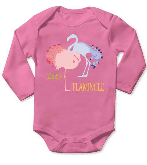 Flamingo Romance Long Sleeve Baby One-Piece