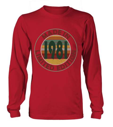 Made In 1981 Limited Edition Retro Vintage Men's Long Sleeve