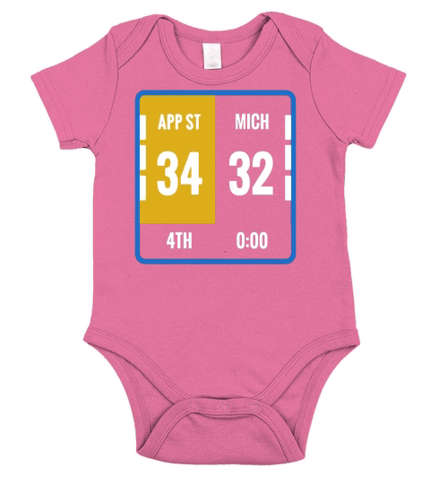 Appalachian Michigan Scoreboard Football Short Sleeve Baby One-Piece