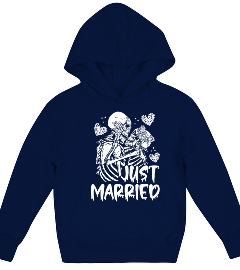 Just Married Halloween Skeleton Bride And Groom Kids Hoodie