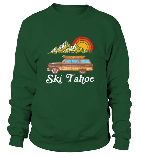Ski Tahoe Retro Woody Station Wagon Graphic Women's Sweatshirt