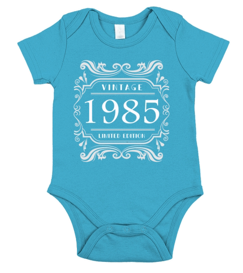 Vintage 1985 Limited Edition Birthday Present Gift Short Sleeve Baby One-Piece
