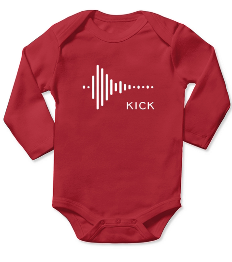 Kick Drum synthesizer Studio Audio Wave Long Sleeve Baby One-Piece