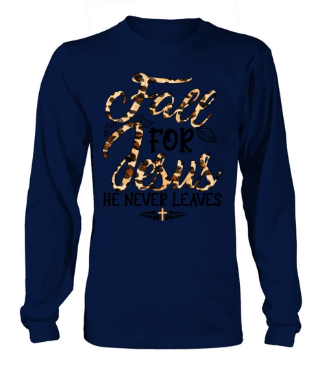 Fall For Jesus He Never Leaves Leopard Partten Men's Long Sleeve
