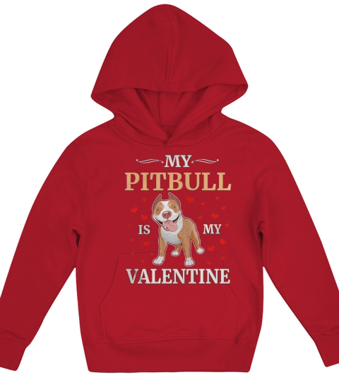 Pitbull Dog Valentines Day Gift Shirt Kids Hoodie