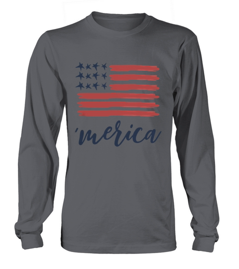 Merica Vintage American Flag 4th of July for Men Women Kids t-shirt Long sleeved Unisex