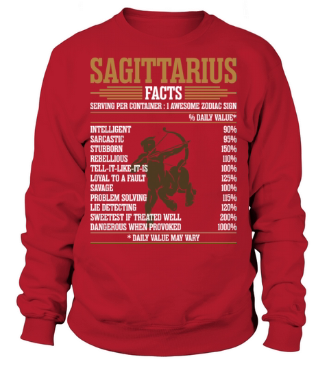 Zodiac Sagittarius Facts Tshirt Women's Sweatshirt