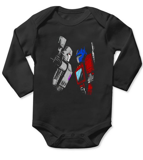optimus vs megatron color Long Sleeve Baby One-Piece