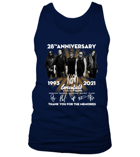 28th anniversary 1993 2021 Korn Greenfield signatures thank you for the memories Tank Top Unisex