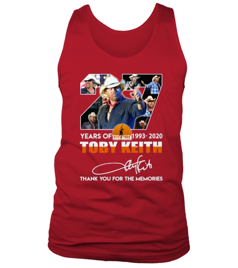 27 Years Of Toby Keith 1993 2020 Thank You For The Memories Signature Tank Top Unisex