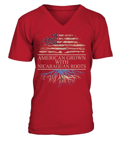 American grown with nicaraguan roots Men's V-Neck T-shirt