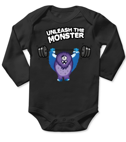 Unleash the beast body builder Long Sleeve Baby One-Piece