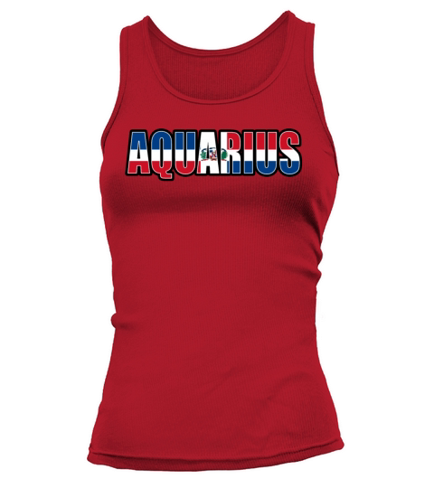 Aquarius Dominican Horoscope Heritage DNA Flag Women's Tank Top